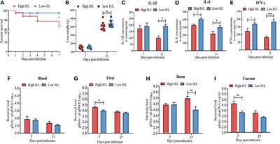 Heterophil/Lymphocyte Ratio Level Modulates Salmonella Resistance, Cecal Microbiota Composition and Functional Capacity in Infected Chicken